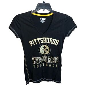 NFL Team Apparel Shirt Women’s Size M Black Gold Pittsburgh Steelers Football